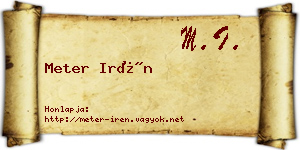 Meter Irén névjegykártya
